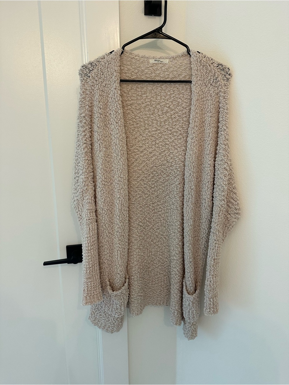 Cozy Open-Front Beige Women's Sweater Cardigan